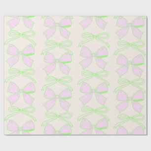 Papier Cadeau Coquette de cou vert et rose Coquette esthétique B