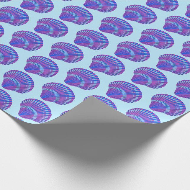 Papier Cadeau Coquillage coquille Saint-Jacques Motif océan Mer  (Coin)