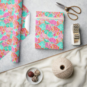 Papier Cadeau Coquillages tropicaux de Palm Beach