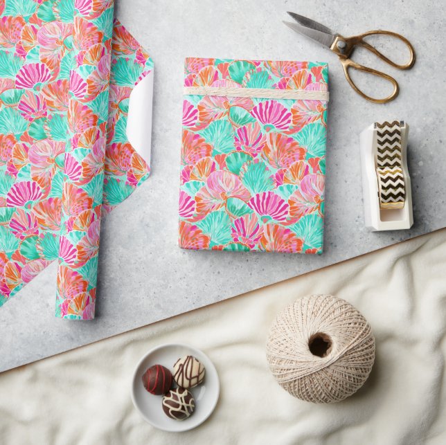Papier Cadeau Coquillages tropicaux de Palm Beach (Artisanat)