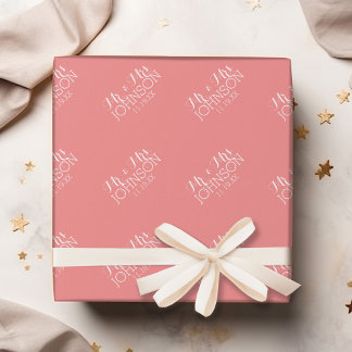 Papier Cadeau Corail pêche couleur unie - Cadeaux de mariage M.
