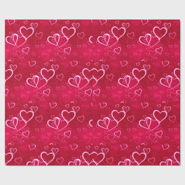 Papier Cadeau Coral Heart Grid: Simple Scattered Sweetness  (Couture)