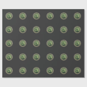 Papier Cadeau Corbeau de nuit effrayant Pomme Château hanté Sall