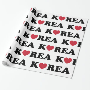 Papier Cadeau Corée amour coeur