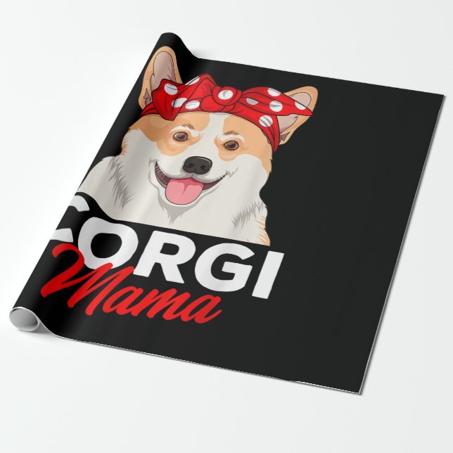 Papier Cadeau Corgi Mama Cute Corgi Chien (Déroulé)
