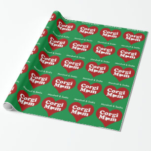 Papier Cadeau Corgi personnalisé Noël maman