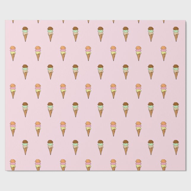 Papier Cadeau Cornet de crème glacée doux (Plat)
