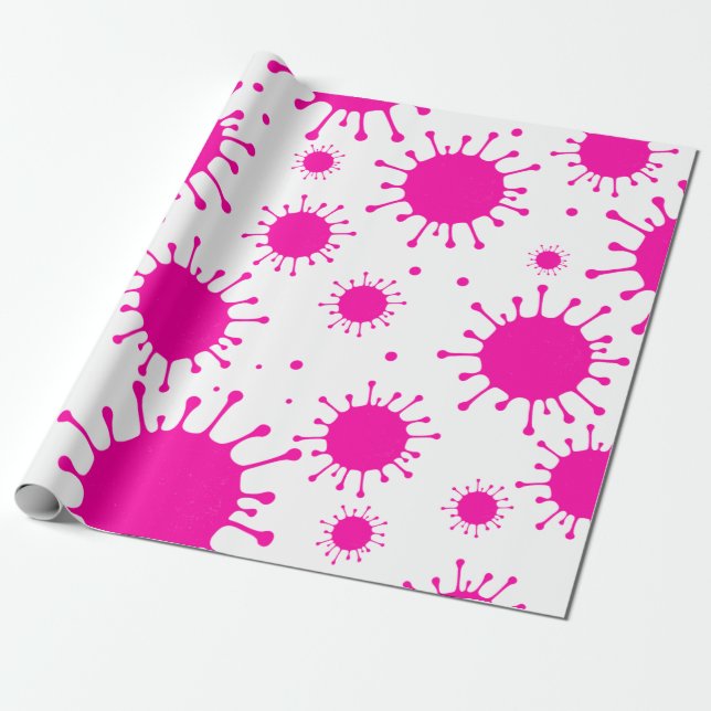 Papier Cadeau coronavirus rose (Déroulé)