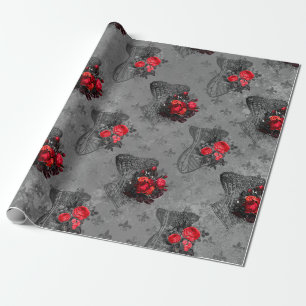 Papier Cadeau Corset et Rose rouge