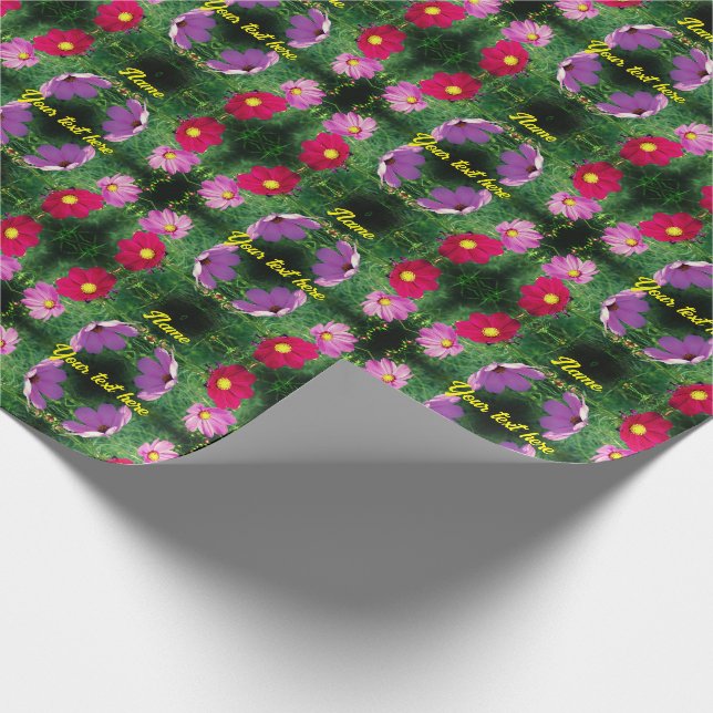Papier Cadeau Cosmos Flower Trio Personnalisé (Coin)