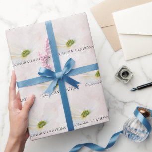 Papier Cadeau Cosmos mariage Sur Rose
