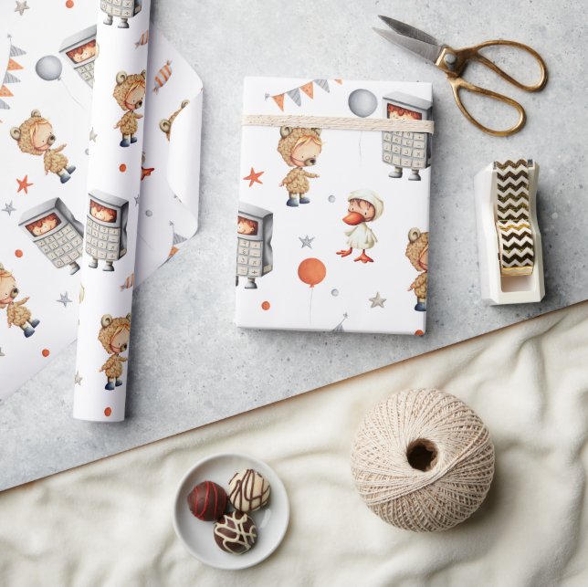 Papier Cadeau Costume du calculateur de canard pour ours d'anniv (Artisanat)