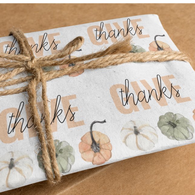 Papier Cadeau Cosy Pastel Donner Merci et Citrouille (Créateur téléchargé)
