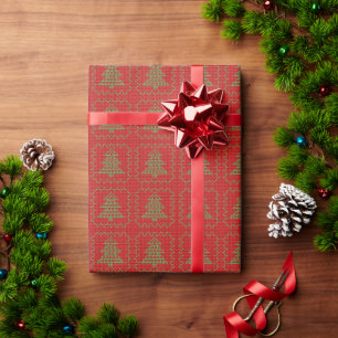 Papier Cadeau Cosy sapin de Noël affreux pull à damiers motif