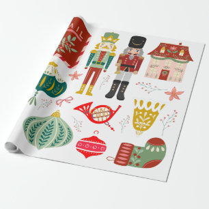 Papier Cadeau Cosy traditionnel Nutcrackers Noël motif