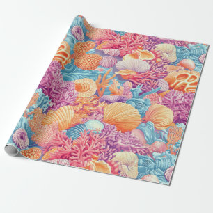 Papier Cadeau Côtière rustique - Coquillages, Starfish, Reef (20