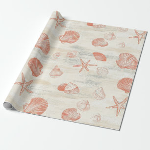 Papier Cadeau Côtière rustique - Coquillages, Starfish, Reef (29