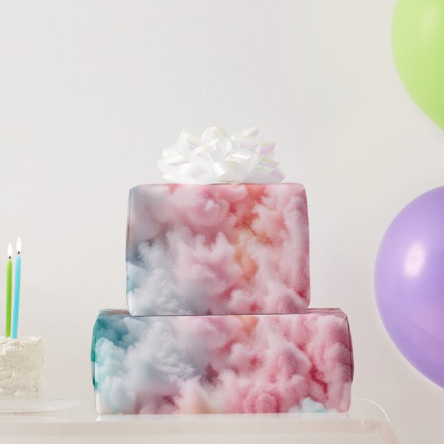 Papier Cadeau Coton Candy Pastel Abstrait (Cadeaux de fête)