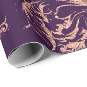 Papier Cadeau Cottage d'Antonietta de pourpre royal d'or de rose