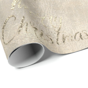 Papier Cadeau Cottage gris de toile de jute de sépia d'or de