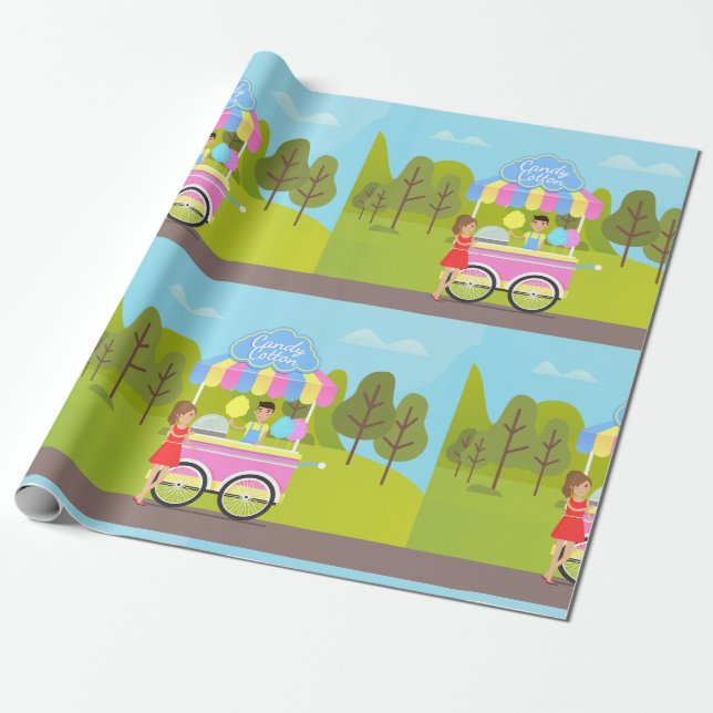 Papier Cadeau Cotton Candy Street (Déroulé)