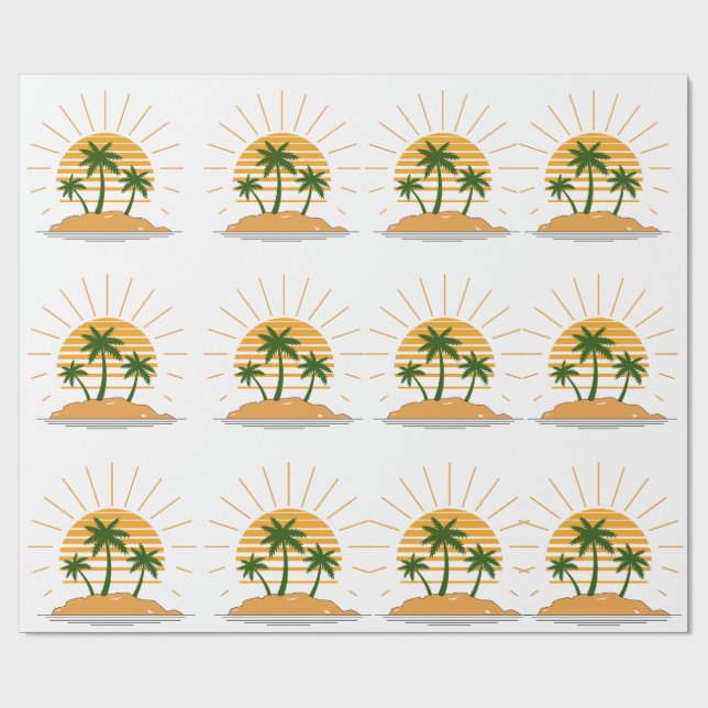 Papier Cadeau coucher de soleil (Plat)