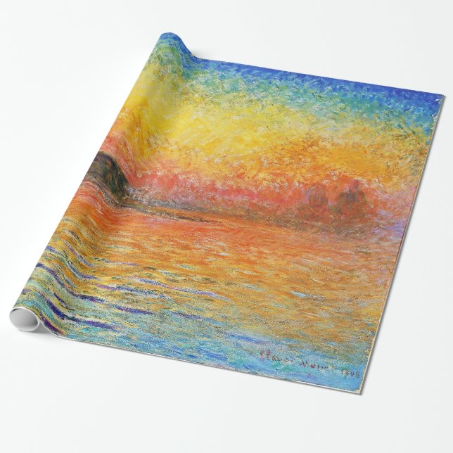 Papier Cadeau Coucher De Soleil Claude Monet À Venise Art Impres (Déroulé)