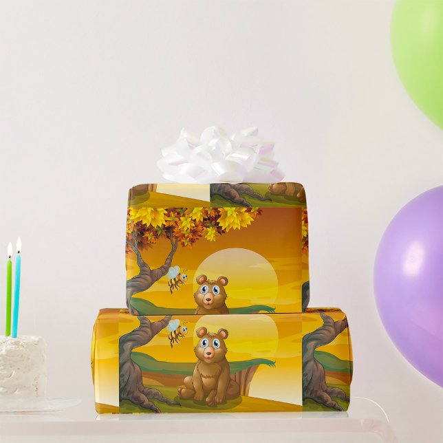 Papier Cadeau Coucher de soleil de l'ours Brown (Créateur téléchargé)