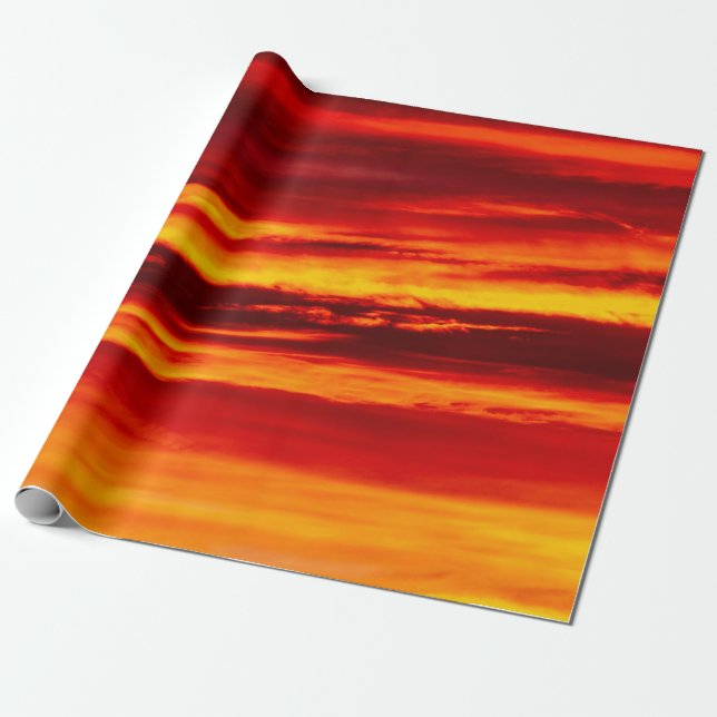 Papier Cadeau Coucher de soleil rouge (Déroulé)