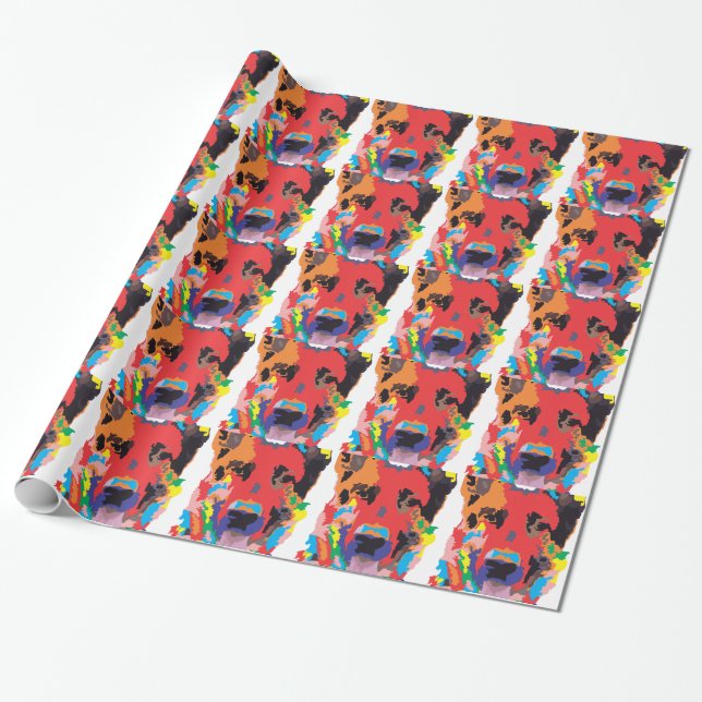 Papier Cadeau Couleur berger allemande (Déroulé)