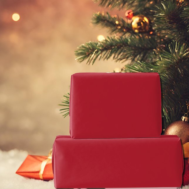 Papier Cadeau couleur cardinale rouge uni (Créateur téléchargé)