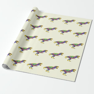 Papier Cadeau Couleur Couleur T Rex Psychedelic Dinosaur Art