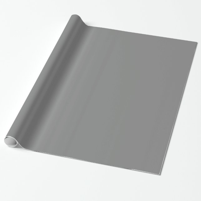 Papier Cadeau Couleur de bloc gris argenté solide (Déroulé)