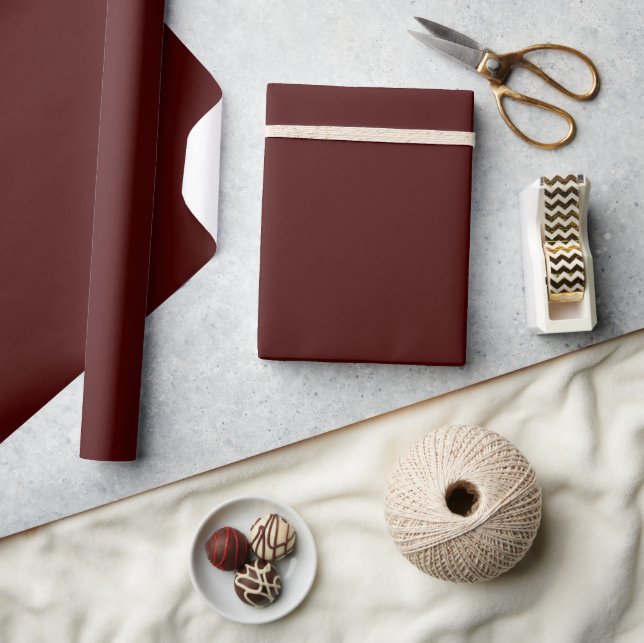Papier Cadeau Couleur de Noël minimaliste et élégante bordeaux (Artisanat)