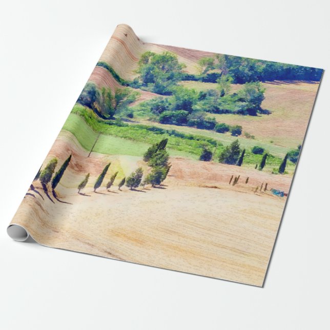 Papier Cadeau Couleur d'eau de la Toscane #2 (Déroulé)