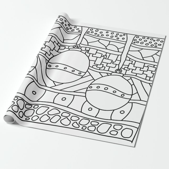 Papier Cadeau Couleur d'ornement de Noël votre propre papier (Déroulé)