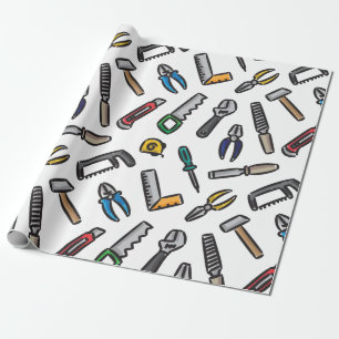 Papier Cadeau Couleur motif des outils main