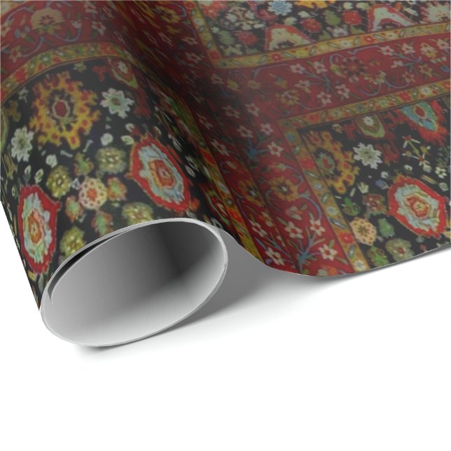 Papier Cadeau Couleur Oriental Revêtu de tapis (Coin rond)