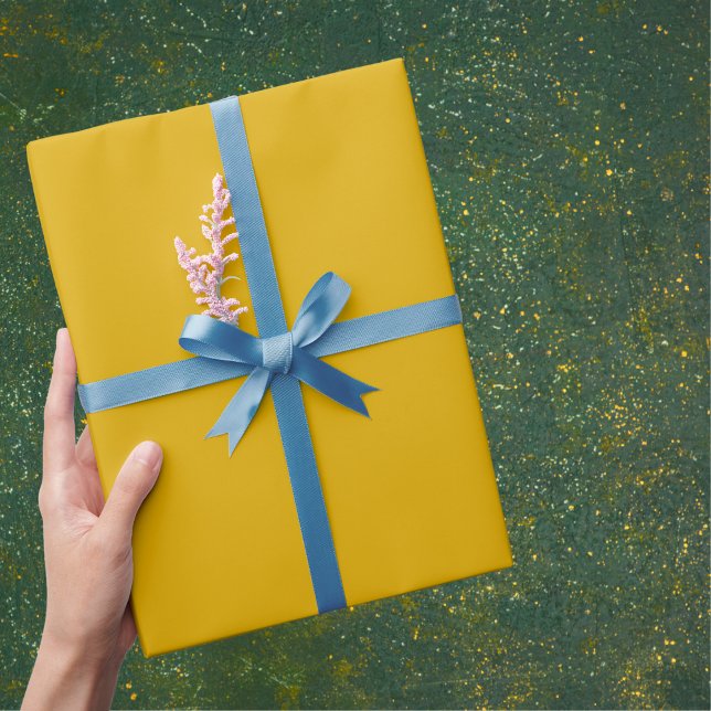 Papier Cadeau Couleur solide jaune moutarde (Créateur téléchargé)