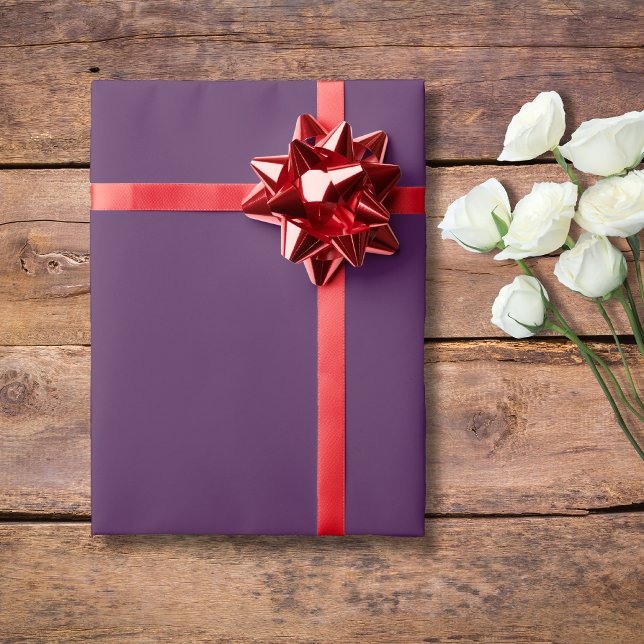 Papier Cadeau Couleur solide prune profonde | Classique | Élégan (Créateur téléchargé)