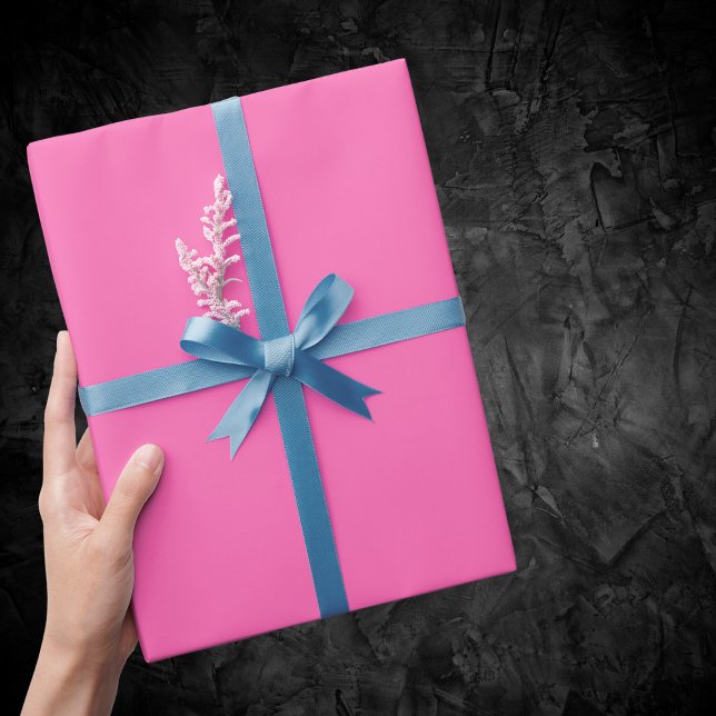 Papier Cadeau Couleur solide rose chaud (Créateur téléchargé)