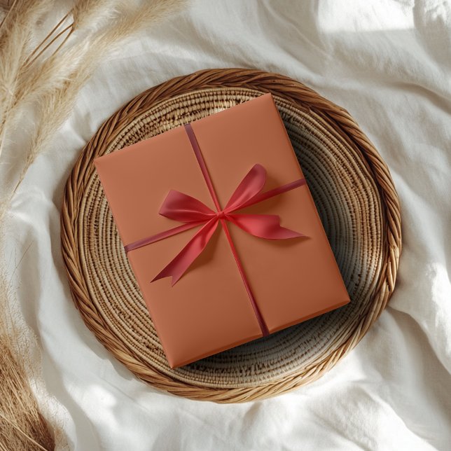 Papier Cadeau Couleur solide rouille | Classique | Élégant |Cade (Créateur téléchargé)