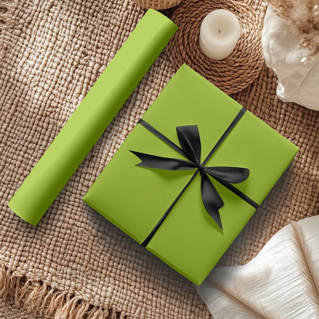 Papier Cadeau Couleur solide vert pomme | Classique | Élégant (Créateur téléchargé)