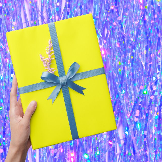 Papier Cadeau Couleur uni jaune néon (Créateur téléchargé)