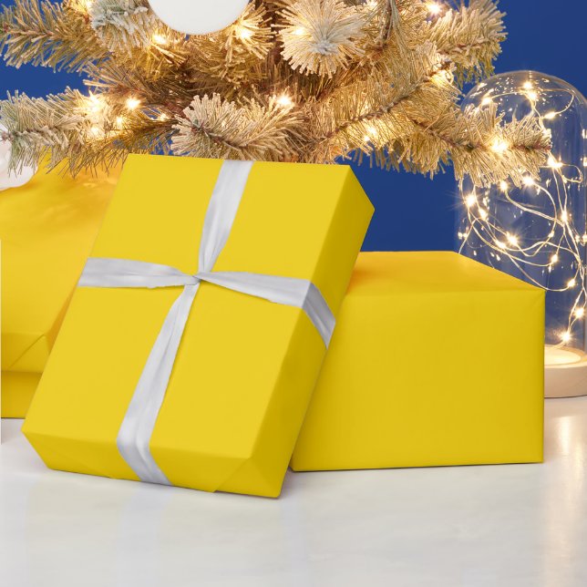 Papier Cadeau Couleur uni jaune soleil moderne (Vacances)