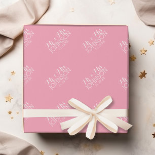 Papier Cadeau Couleur Unie Rose Pastel - Cadeaux de Mariage Mr &