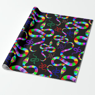 Papier Cadeau Couleurs arc-en-ciel psychédéliques serpent