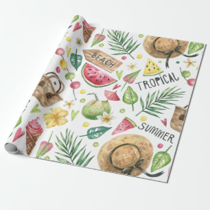 Papier Cadeau Couleurs de fille plage détente