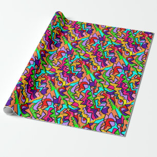 Papier Cadeau Couleurs de frottement de l'arc-en-ciel et petits 