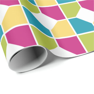 Papier Cadeau COULEURS D'ÉTÉ Effet de mosaïque Géométrique